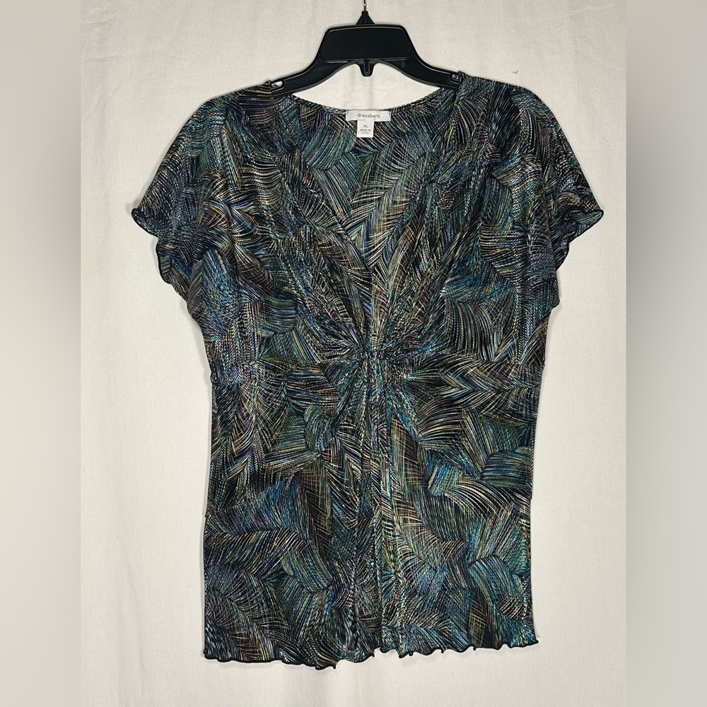 Dressbarn Vibrant Blue and Green Top